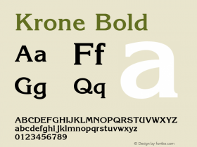 Krone Bold The IMSI MasterFonts Collection, tm 1995 IMSI图片样张