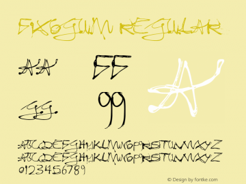 Fixogum Regular Version 1.002 2006 Font Sample