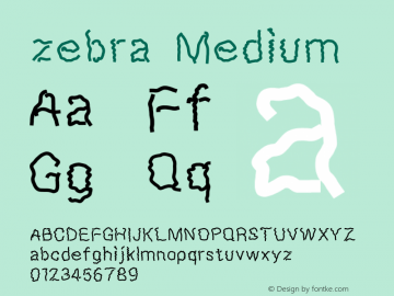 zebra Medium Version 1.0 Font Sample