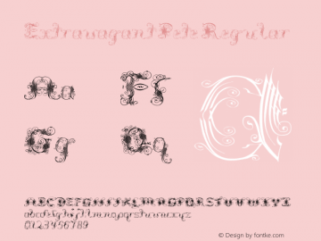 Extravagant Pete Regular Version 3.003 2004 Font Sample