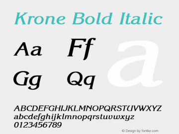 Krone Bold Italic Media Graphics International: Publisher's Paradise (TM) October 1994 Font Sample