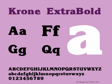 Krone ExtraBold 001.032 Font Sample