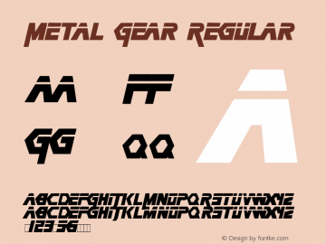 Metal Gear Regular Version 1.0: 24 May 2002 Font Sample