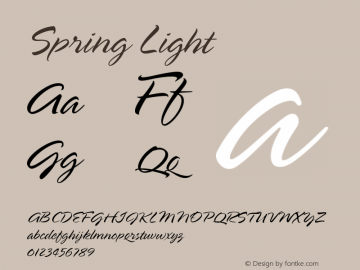 Spring Light Version 001.000 Font Sample