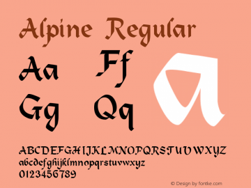 Alpine Regular 2.45 Font Sample