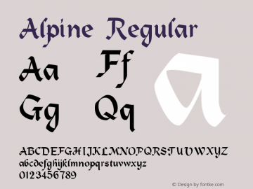 Alpine Regular Version 002.045 Font Sample
