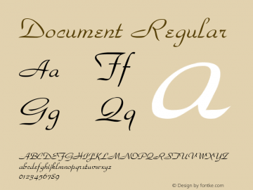 Document Regular Unknown Font Sample