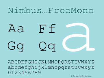 Nimbus FreeMono 1.05 Font Sample