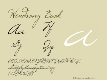 Windsong Book Version Macromedia Fontograp Font Sample