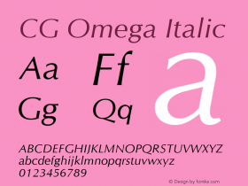 CG Omega Italic Version 1.3 (Hewlett-Packard)图片样张