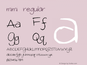 mimi regular 2002; 1.0, initial release Font Sample