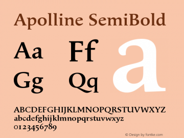 Apolline SemiBold Version 001.000 Font Sample