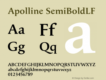 Apolline SemiBoldLF Version 001.000 Font Sample