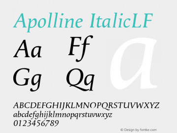 Apolline ItalicLF Version 001.000 Font Sample