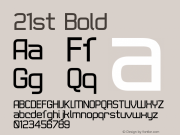 21st Bold Version 001.000 Font Sample