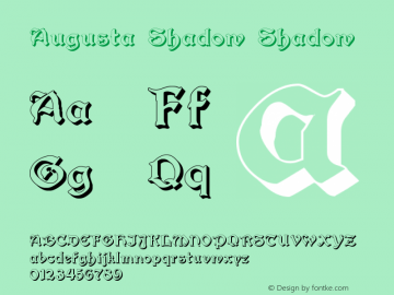 Augusta Shadow Shadow Version 002.023 Font Sample