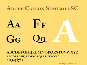 Adobe Caslon SemiboldSC Version 001.002 Font Sample