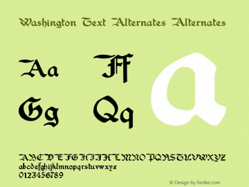 Washington Text Alternates Alternates Version 1.1图片样张
