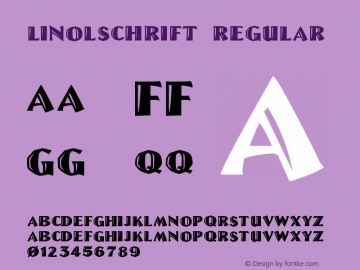 Linolschrift Regular Version 001.025图片样张