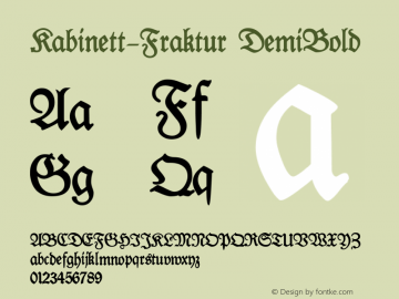 Kabinett-Fraktur DemiBold 002.012 Font Sample