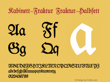 Kabinett-Fraktur Fraktur-Halbfett Version 002.012 Font Sample