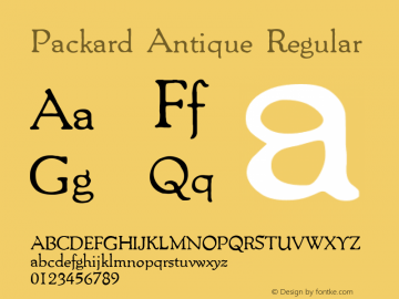 Packard Antique Regular 1.0 Font Sample