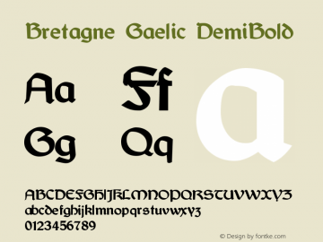 Bretagne Gaelic DemiBold Version 001.012图片样张