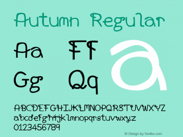 Autumn Regular Unknown Font Sample