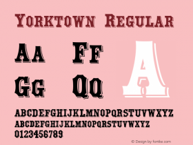 Yorktown Regular Version 001.023 Font Sample