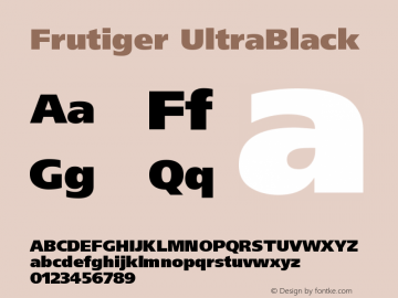 Frutiger UltraBlack Version 001.001 Font Sample