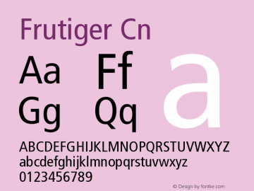 Frutiger Cn Version 001.000 Font Sample