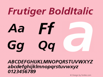 Frutiger BoldItalic Version 001.001图片样张