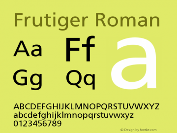 Frutiger Roman Version 001.001图片样张