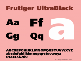 Frutiger UltraBlack Version 001.000图片样张