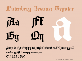 Gutenberg Textura Regular 1.70 Font Sample