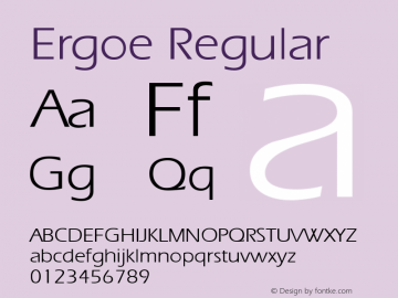 Ergoe Regular Weatherly Systems, Inc.  6/7/95 Font Sample