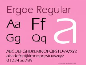 Ergoe Regular The IMSI MasterFonts Collection, tm 1995 IMSI Font Sample