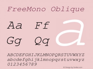 FreeMono Oblique Version $Revision: 1.101 $图片样张