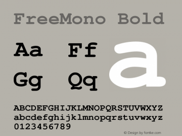 FreeMono Bold Version 0412.2261 Font Sample