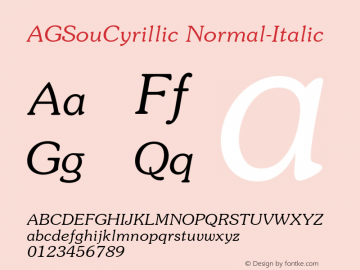 AGSouCyrillic Normal-Italic 001.000图片样张