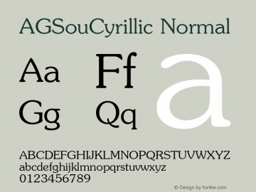 AGSouCyrillic Normal 001.000图片样张