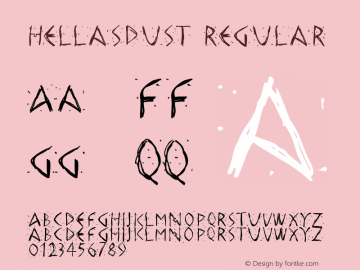 HellasDust Regular Macromedia Fontographer 4.1.3 18.05.2003 Font Sample