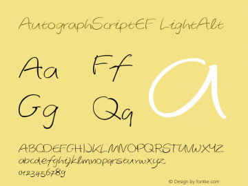 AutographScriptEF LightAlt Version 001.000图片样张