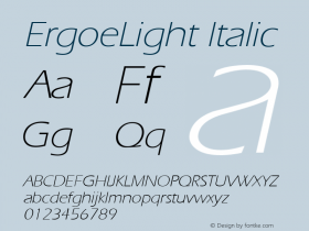 ErgoeLight Italic The IMSI MasterFonts Collection, tm 1995 IMSI Font Sample