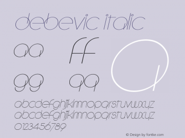 Debevic Italic The IMSI MasterFonts Collection, tm 1995 IMSI Font Sample