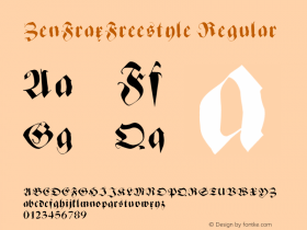 ZenFraxFreestyle Regular 1.0 2003-07-04 Font Sample