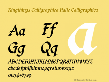 Kingthings Calligraphica Italic Calligraphica Version 1. Font Sample