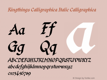 Kingthings Calligraphica Italic Calligraphica Version 1.图片样张