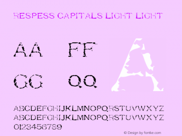 Respess Capitals Light Light Version 1.00 Font Sample