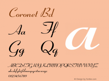 Coronet Bd Version 001.000 Font Sample